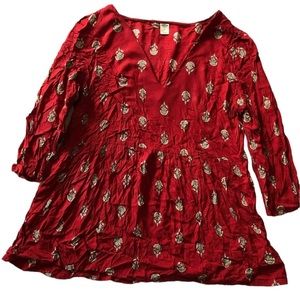 Women Old Navy Size M Red And White Color Top - 0663
